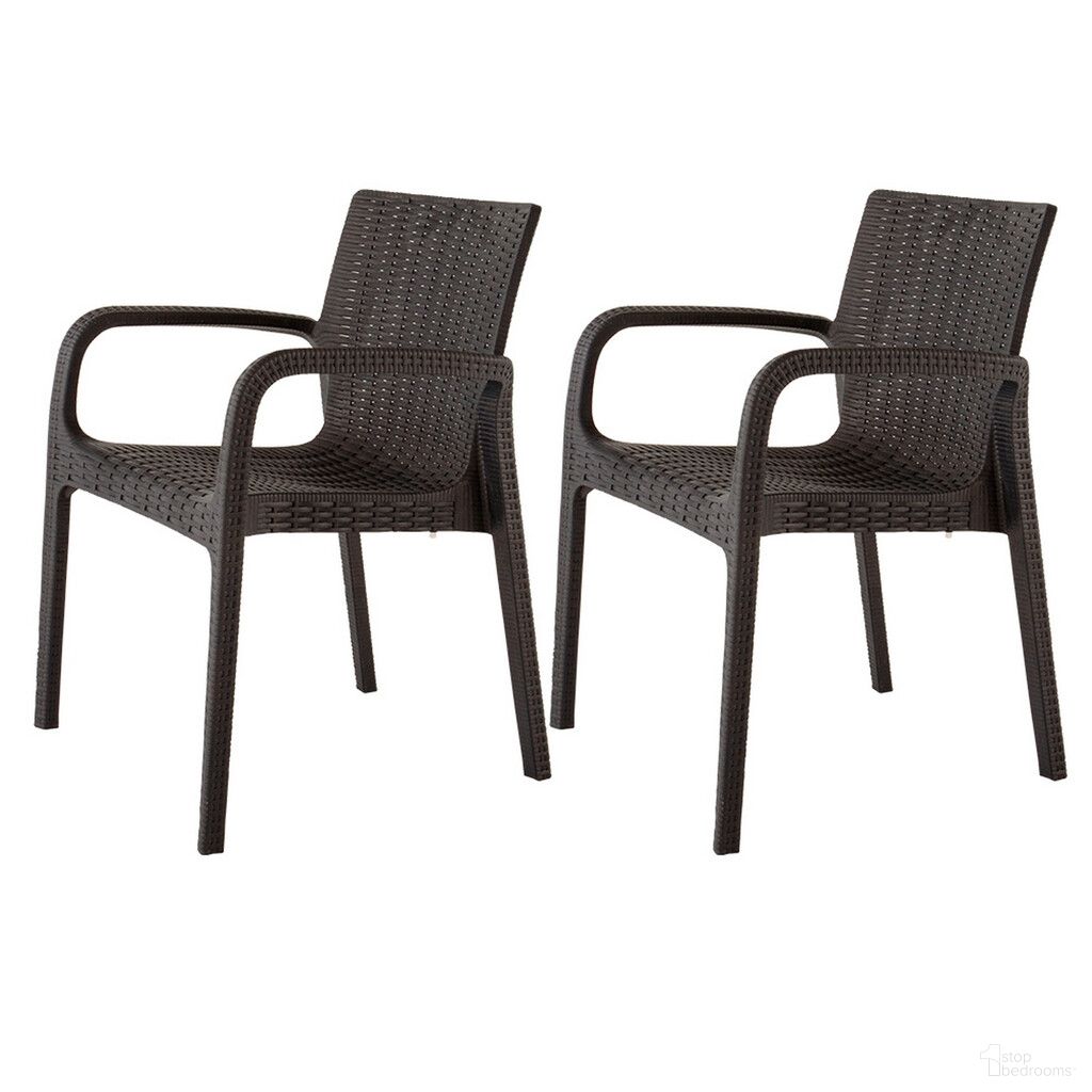 The appearance of 24 Inch Faux Rattan Heavy Duty Plastic Outdoor Stacking Arm Chairs Set of 4 In Brown designed by Homeroots in the modern / contemporary interior design. This brown piece of furniture was selected by 1StopBedrooms from to add a touch of cosiness and style into your home. Sku: 565192. Material: Plastic.