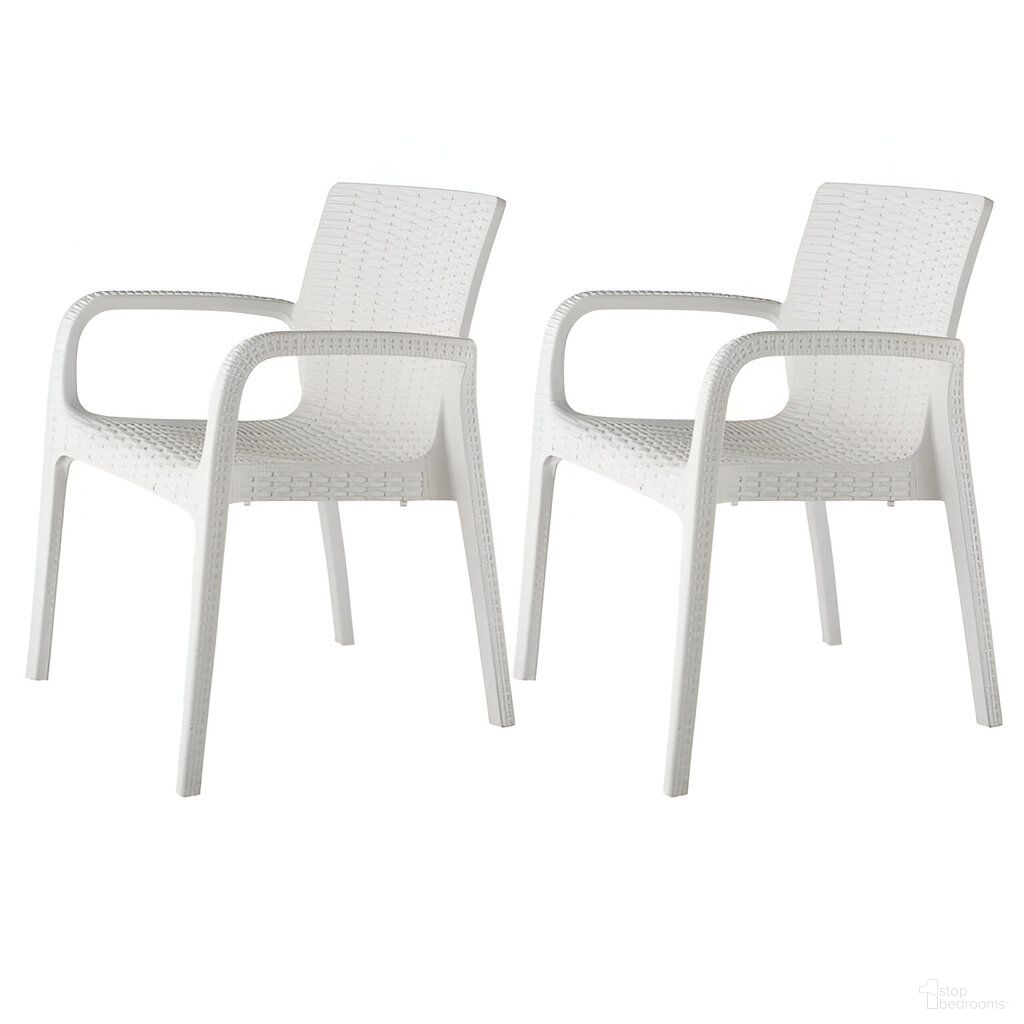 The appearance of 24 Inch Faux Rattan Heavy Duty Plastic Outdoor Stacking Arm Chairs Set of 4 In White designed by Homeroots in the modern / contemporary interior design. This white piece of furniture was selected by 1StopBedrooms from to add a touch of cosiness and style into your home. Sku: 565193. Material: Plastic.