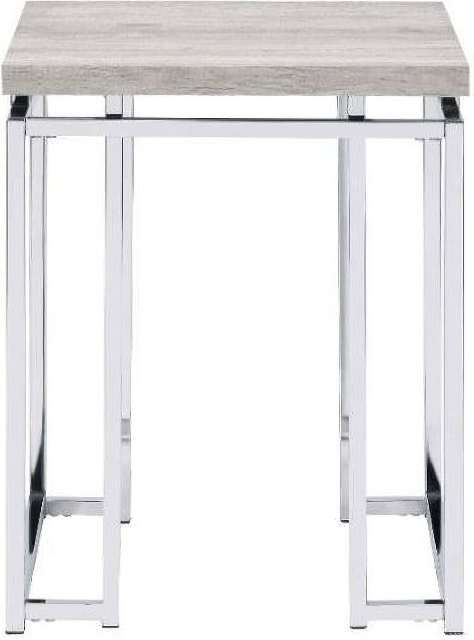 The appearance of 24 Inch Manufactured Wood and Metal Square End Table In Chrome and Natural Oak designed by Homeroots in the modern / contemporary interior design. This chrome and natural oak piece of furniture  was selected by 1StopBedrooms from  to add a touch of cosiness and style into your home. Sku: 486390. Material: Metal.
