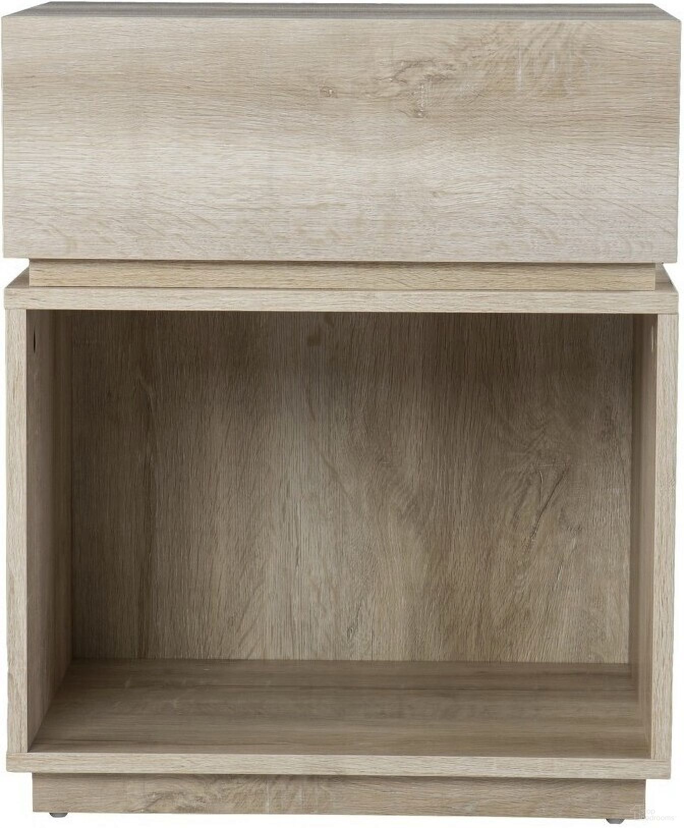 24 Inch Manufactured Wood Rectangular End Table with Drawer with Shelf In Brown