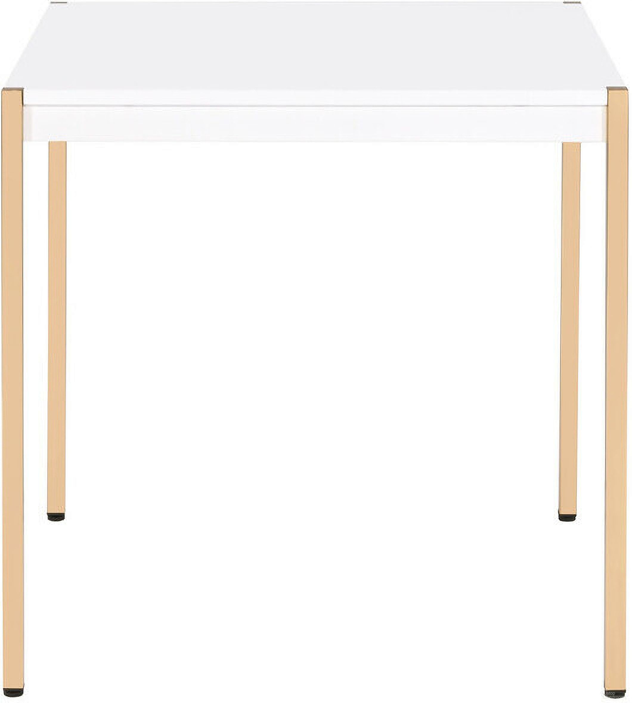 The appearance of 24 Inch Manufactured Wood Square End Table In Gold and White designed by Homeroots in the modern / contemporary interior design. This gold and white piece of furniture  was selected by 1StopBedrooms from  to add a touch of cosiness and style into your home. Sku: 485880. Material: Wood.