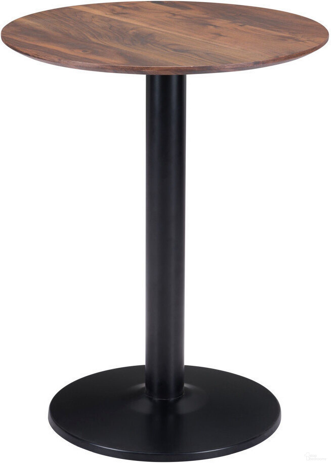 24 Inch Round End Table In Black and Brown