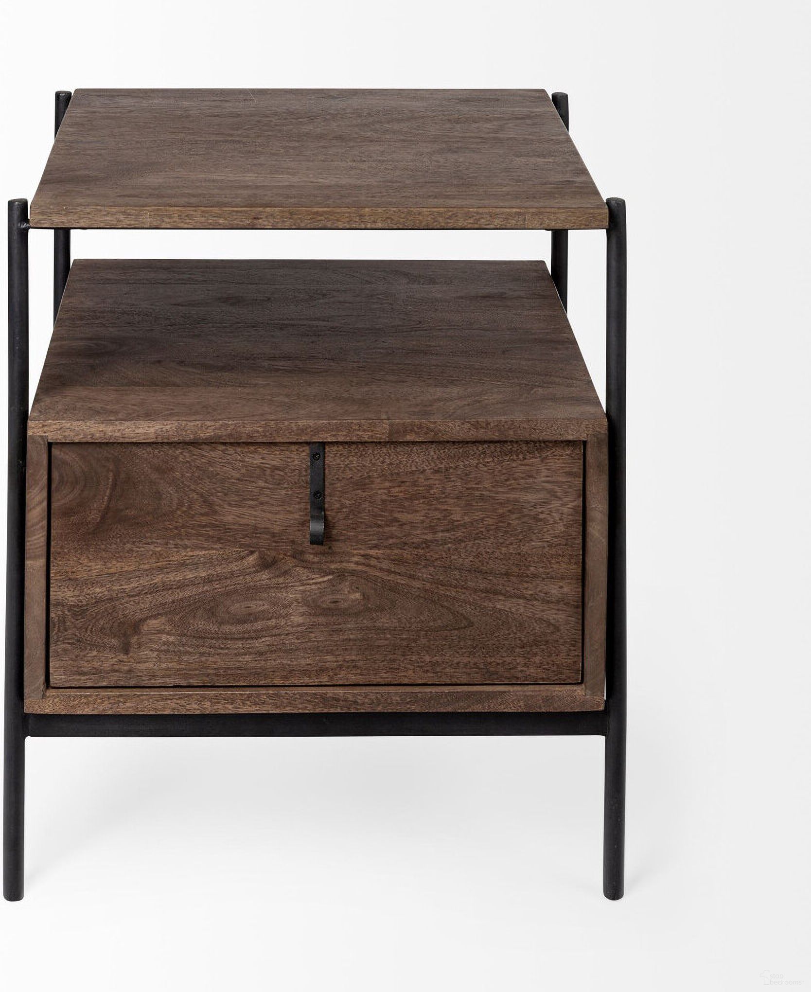 24 Inch Solid Wood Square End Table In Brown
