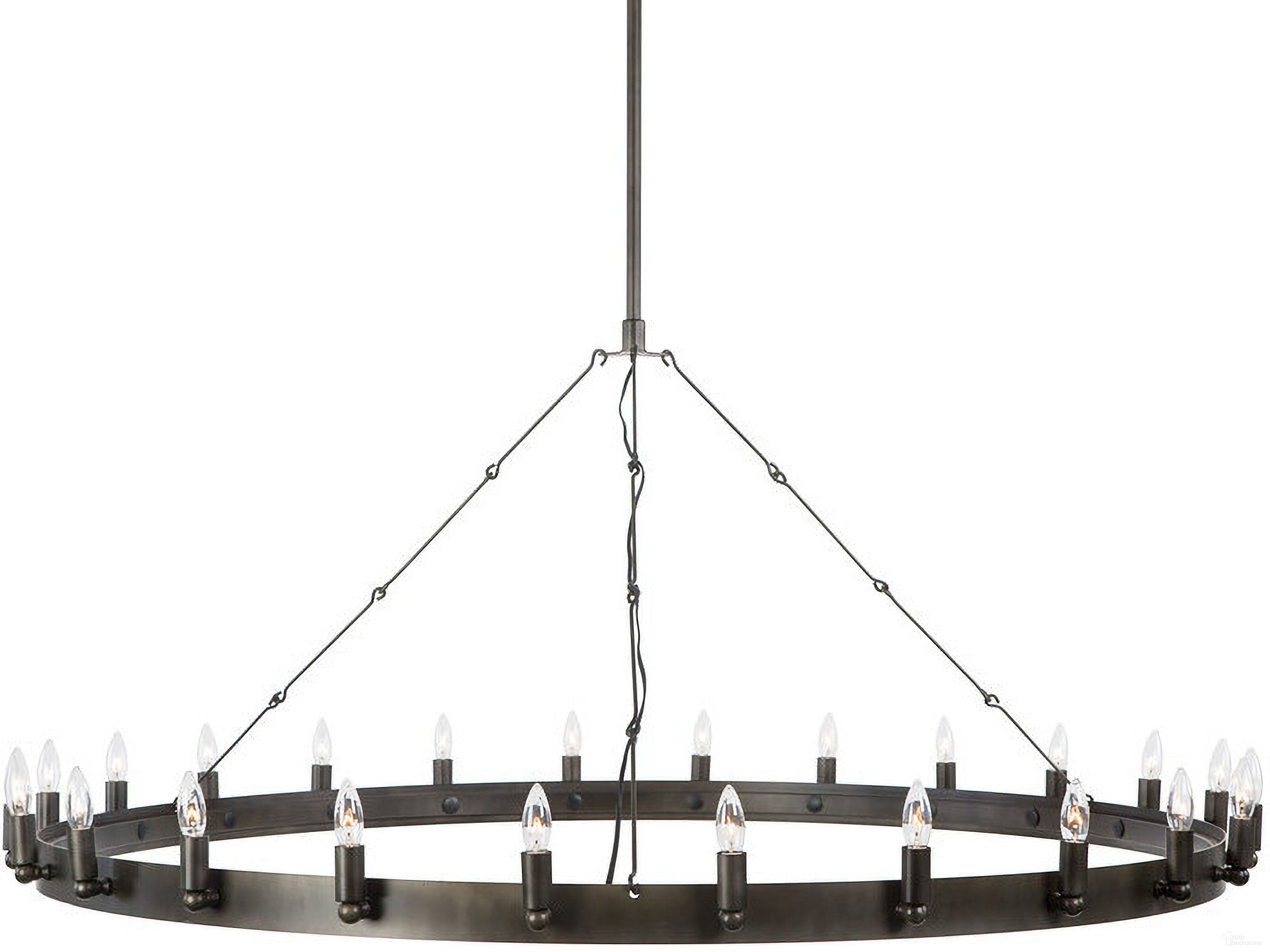 24 Light Chandelier In Raw Iron Grey