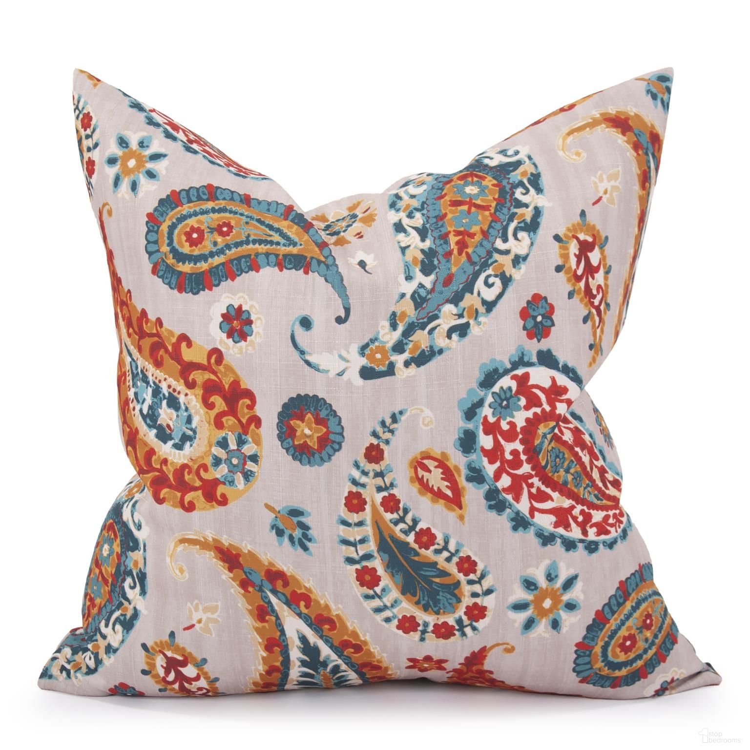24 x 24 Pillow Boteh Turquoise - Down Insert