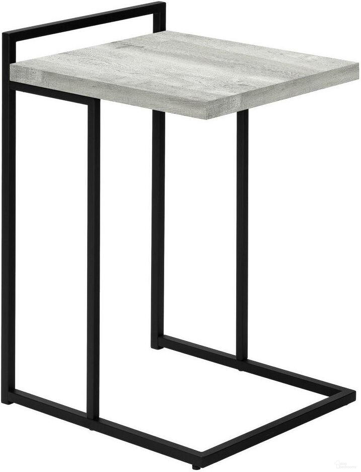 25 Inch Accent Table In Grey Reclaimed Wood And Black Metal