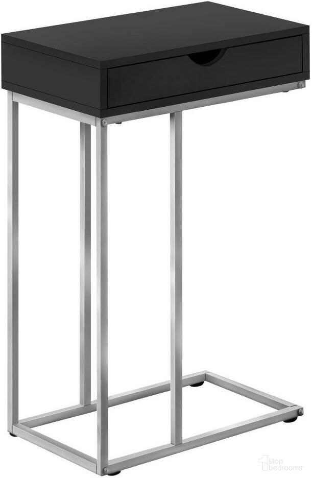 25 Inch Accentt Table In Black And Silver Metal