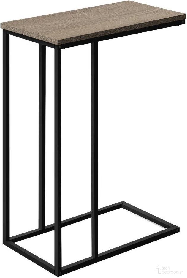 25 Inch Accent Table In Dark Taupe And Black Metal I 3766