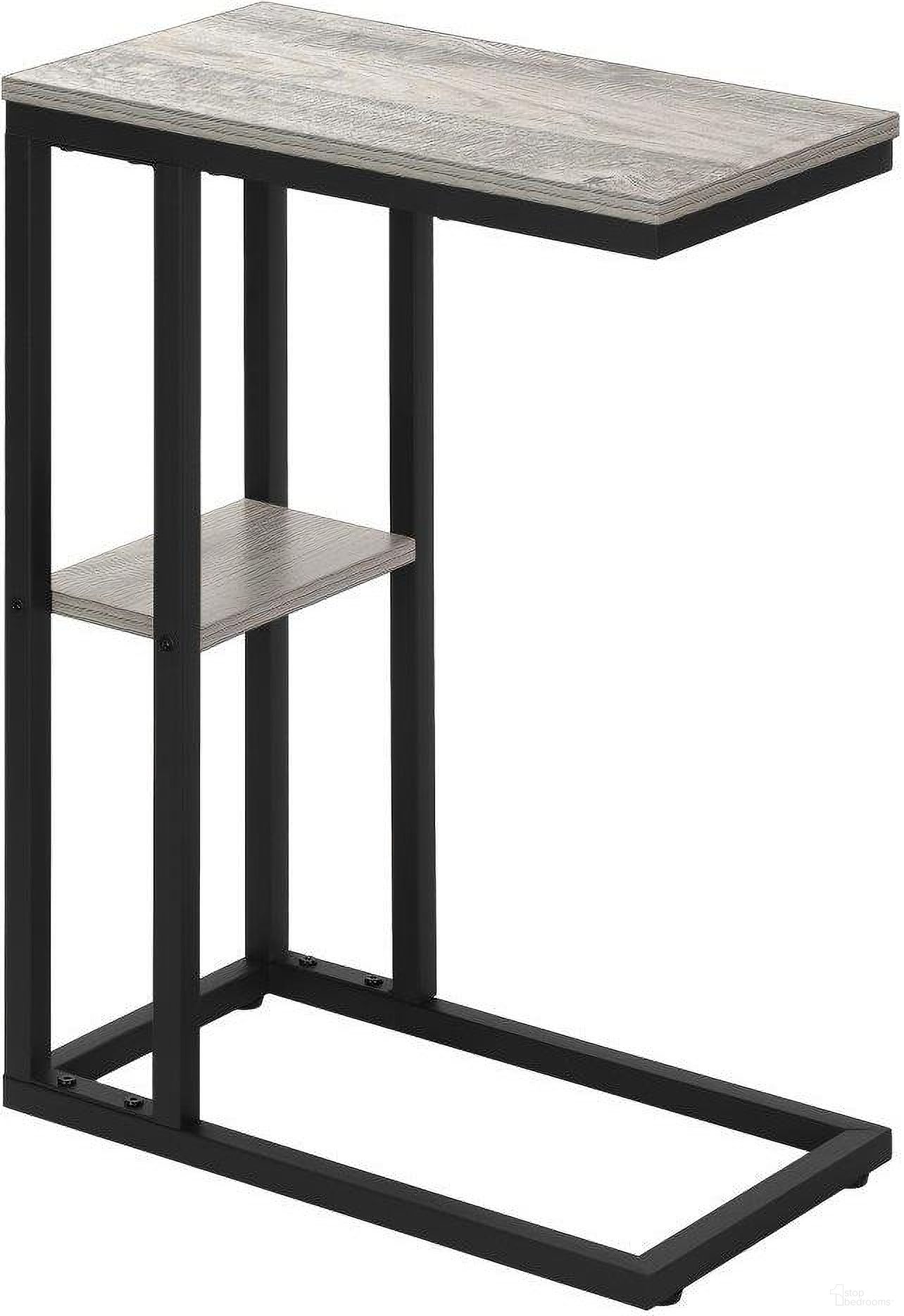 25 Inch Accent Table In Grey And Black Metal I 3671