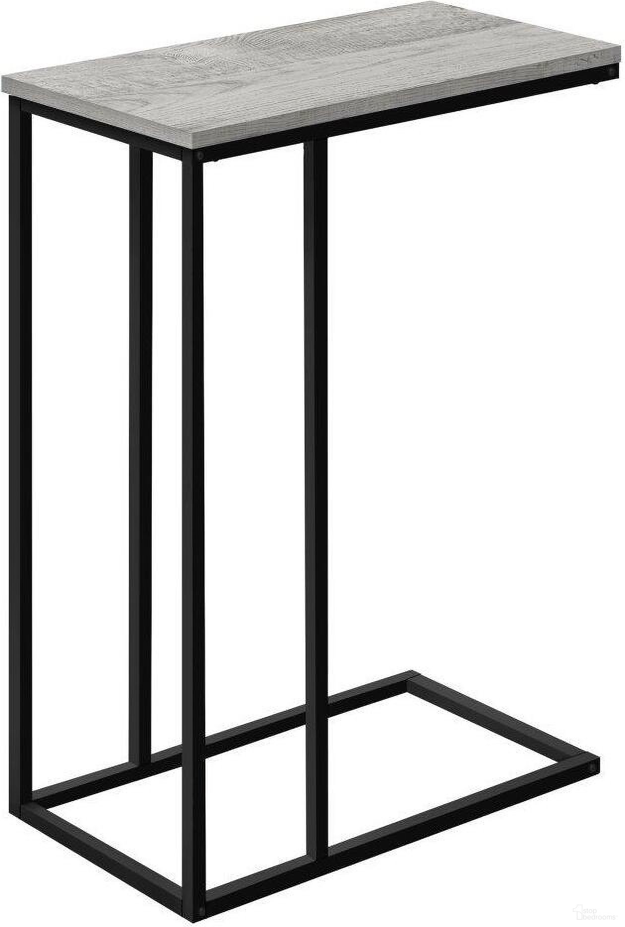 25 Inch Accent Table In Grey And Black Metal I 3762
