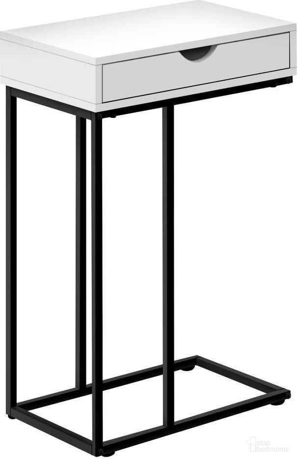 25 Inch Accent Table In White And Black Metal I 3770