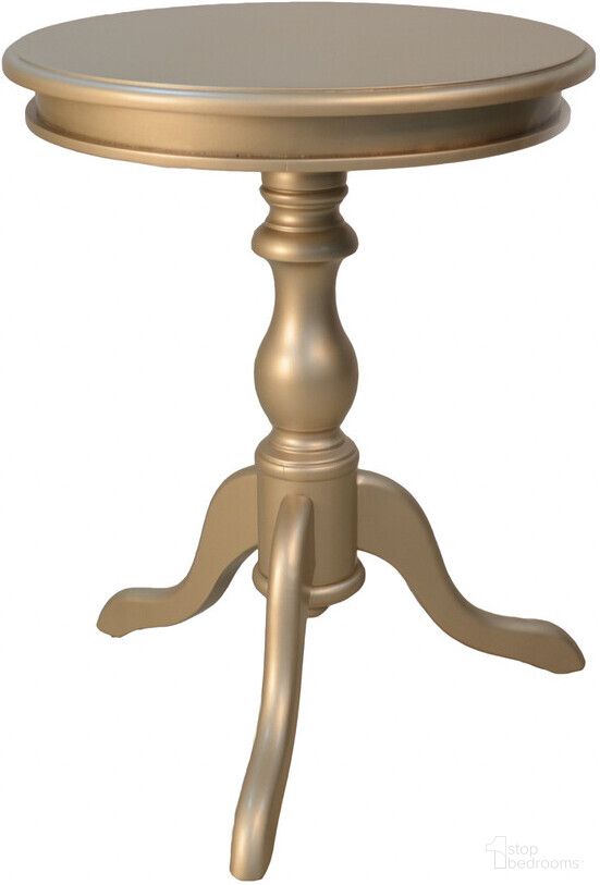 The appearance of 25 Inch Wood Round End Table In Champagne designed by Homeroots in the transitional interior design. This champagne piece of furniture  was selected by 1StopBedrooms from  to add a touch of cosiness and style into your home. Sku: 493224. Material: Wood.