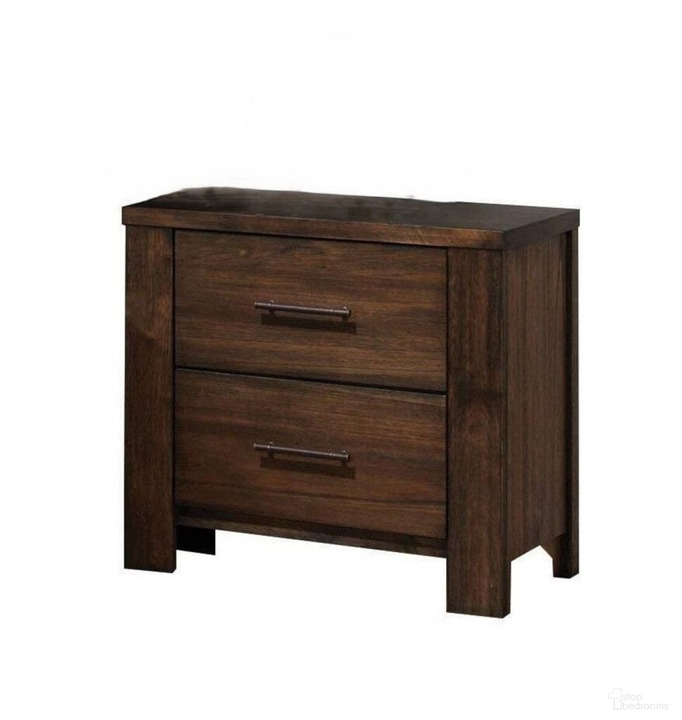 25 Inch Wood Two Drawer Nightstand In Brown