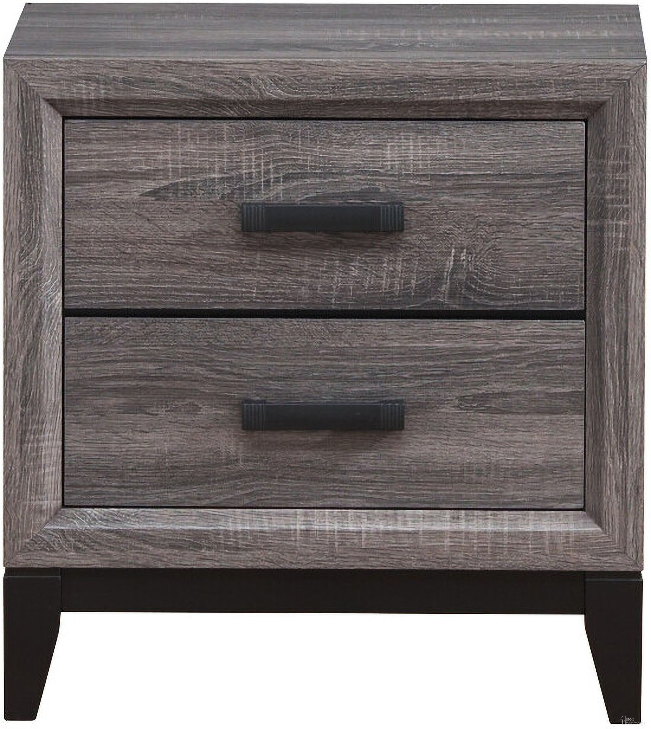 25 Inch Wood Two Drawer Nightstand In Gray