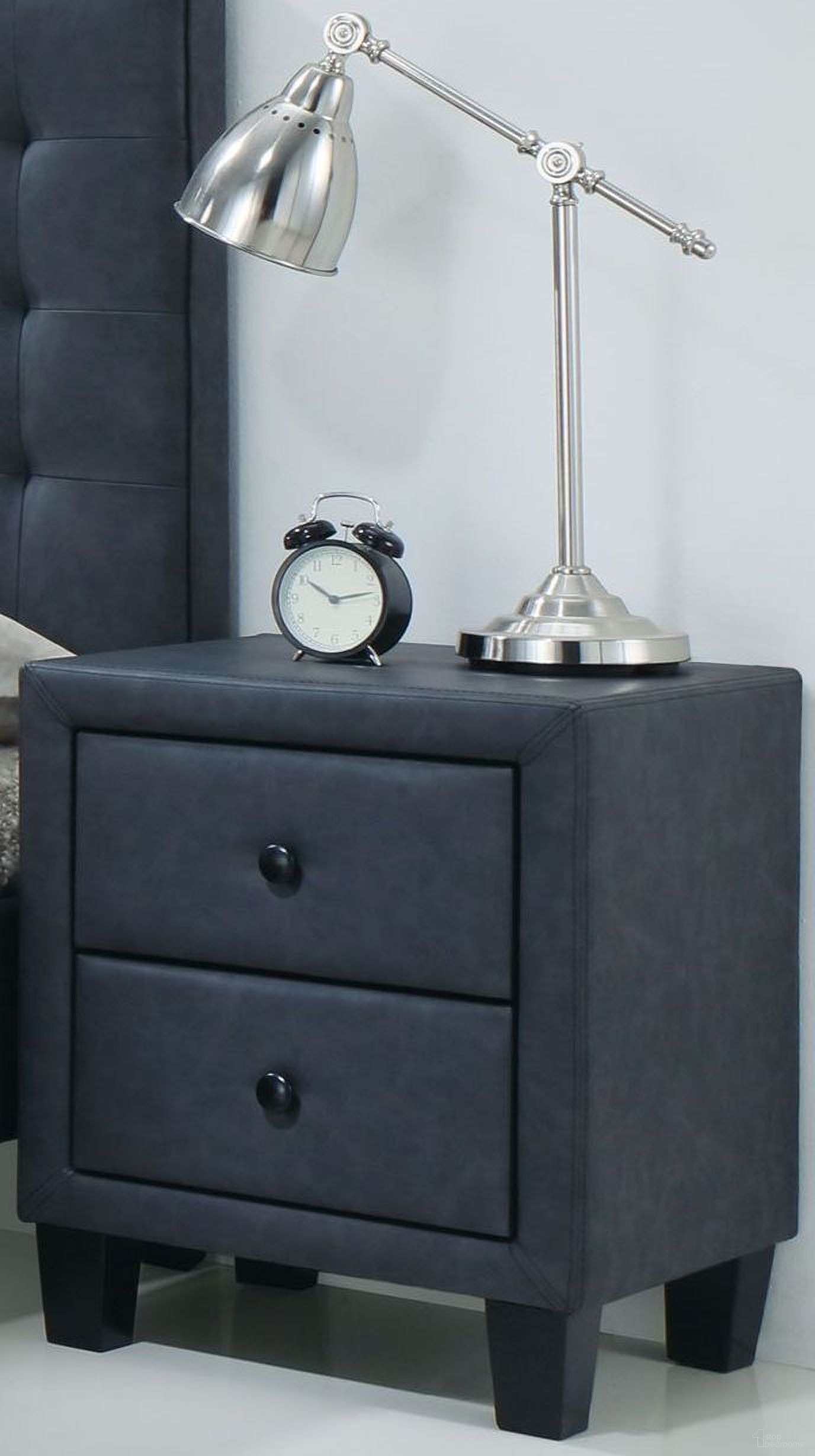 The appearance of Saveria Two Tone Gray Nightstand designed by ACME in the transitional interior design. This gray piece of furniture was selected by 1StopBedrooms from Saveria Collection to add a touch of cosiness and style into your home. Sku: 25663. Material: Vinyl.