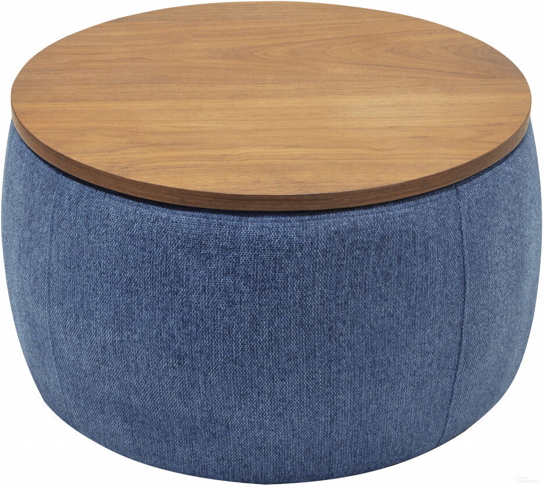 The appearance of 26 Inch Fabric and Wood Reversible Tray Top Round Storage Ottoman In Brown and Blue designed by Homeroots in the transitional interior design. This brown and blue piece of furniture was selected by 1StopBedrooms from to add a touch of cosiness and style into your home. Sku: 484407. Material: Wood.