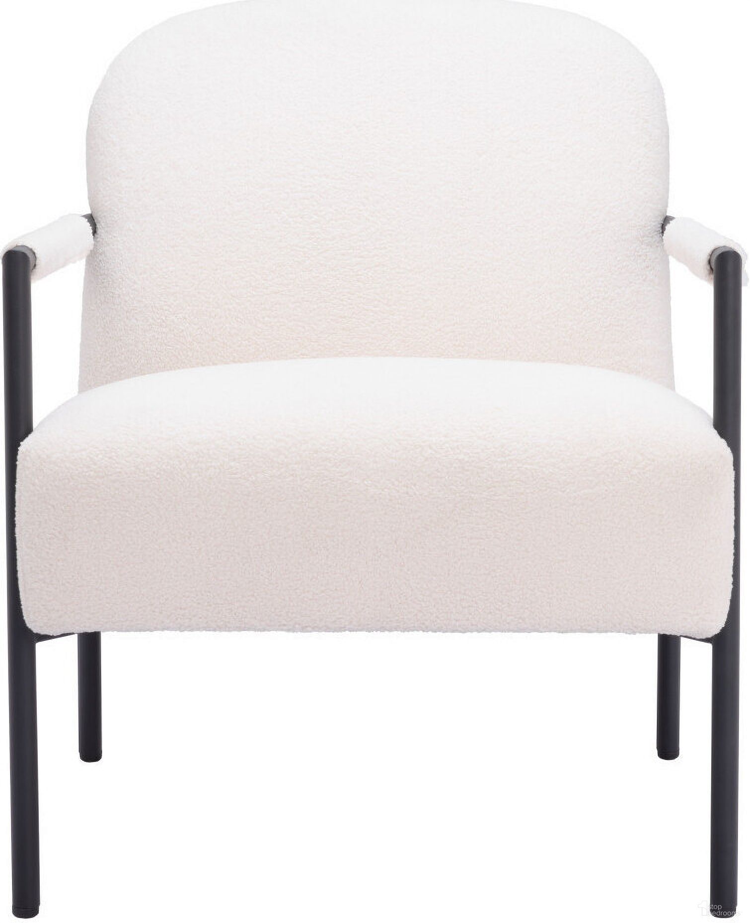 The appearance of 26 Inch Faux Shearling and Upholstered Arm Chair In Ivory and Black designed by Homeroots in the modern / contemporary interior design. This ivory and black piece of furniture  was selected by 1StopBedrooms from  to add a touch of cosiness and style into your home. Sku: 556498. Material: Fabric.
