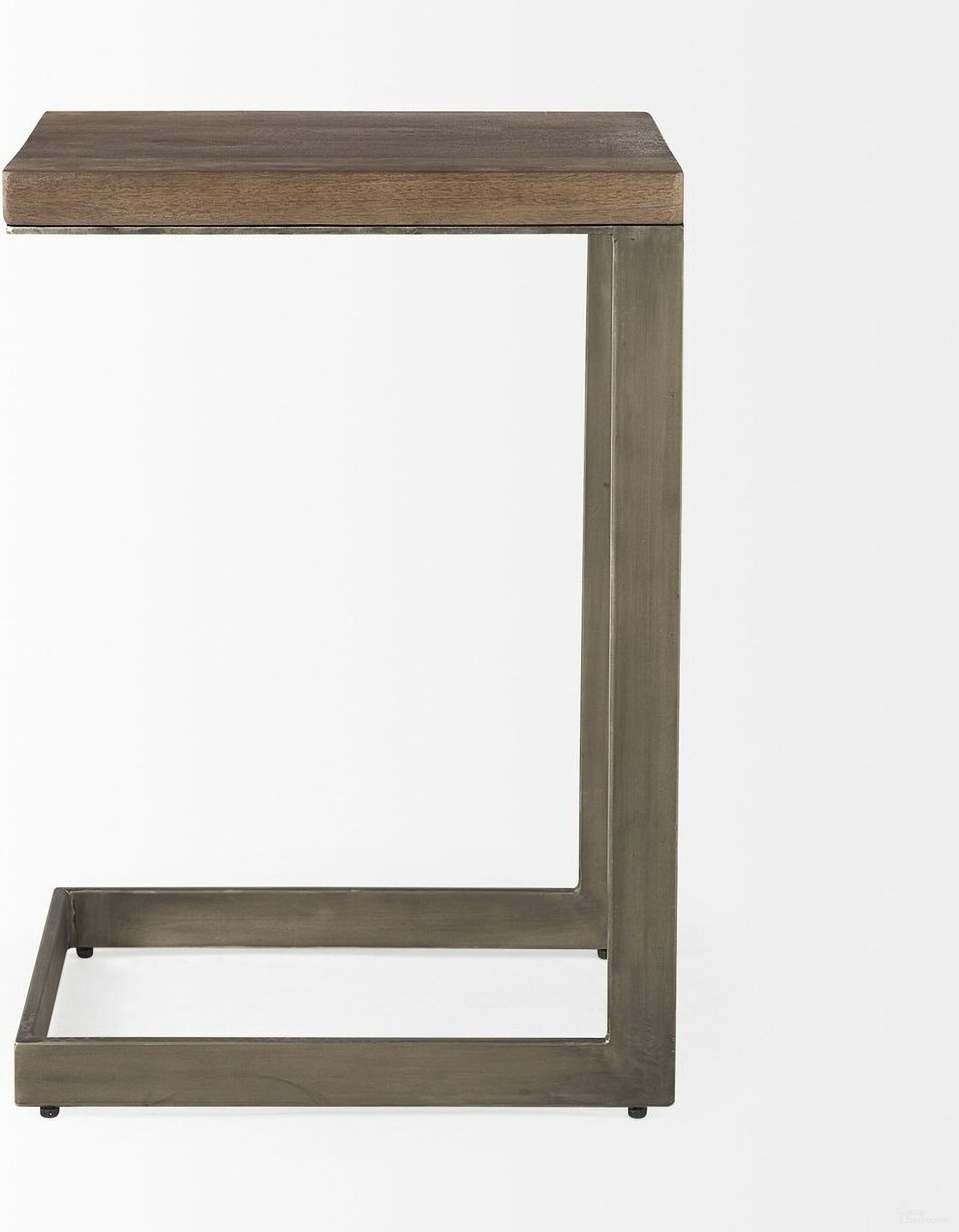 26 Inch Solid and Manufactured Wood Square End Table In Brown