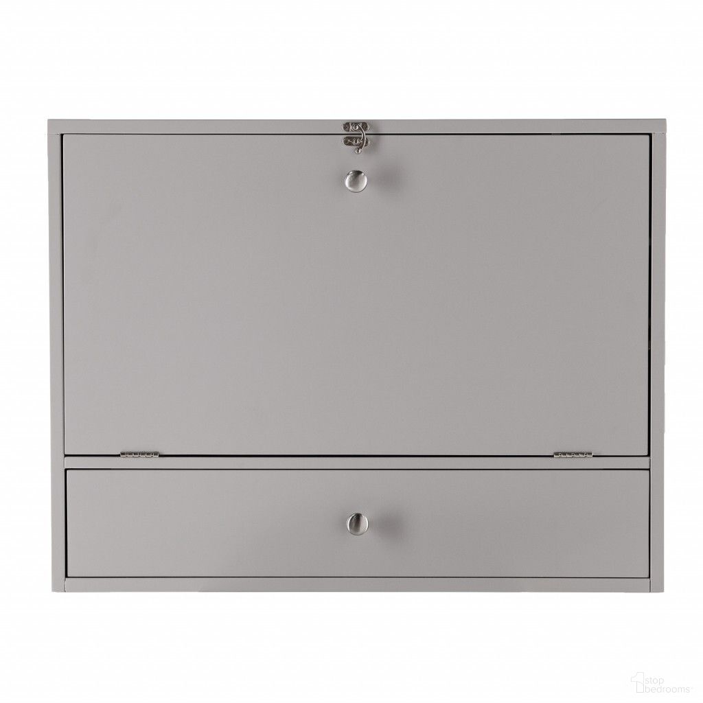 26 Inch Wall Mounted Floating Desk In Gray