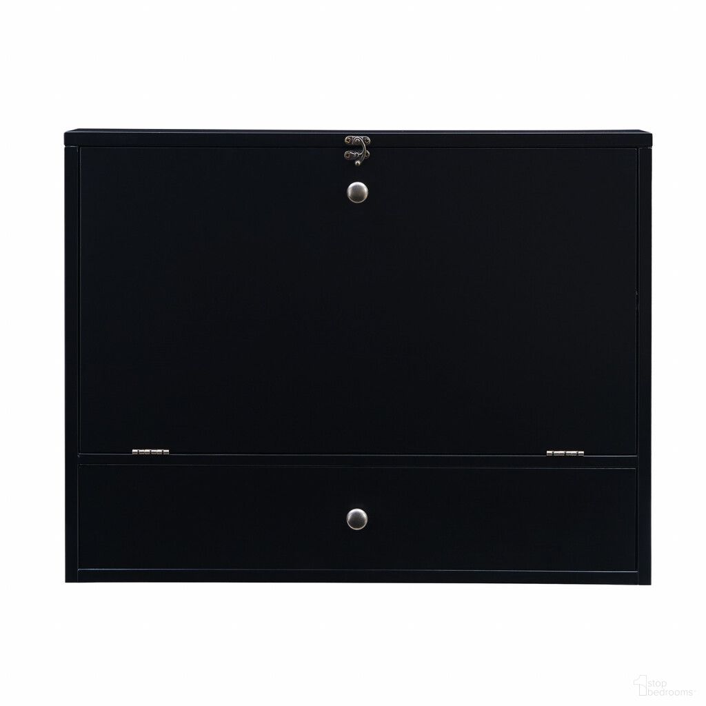 The appearance of 26 Inch Wood Wall Mounted Folding Floating Desk In Black designed by Homeroots in the modern / contemporary interior design. This black piece of furniture was selected by 1StopBedrooms from to add a touch of cosiness and style into your home. Sku: 402012. Material: Wood.