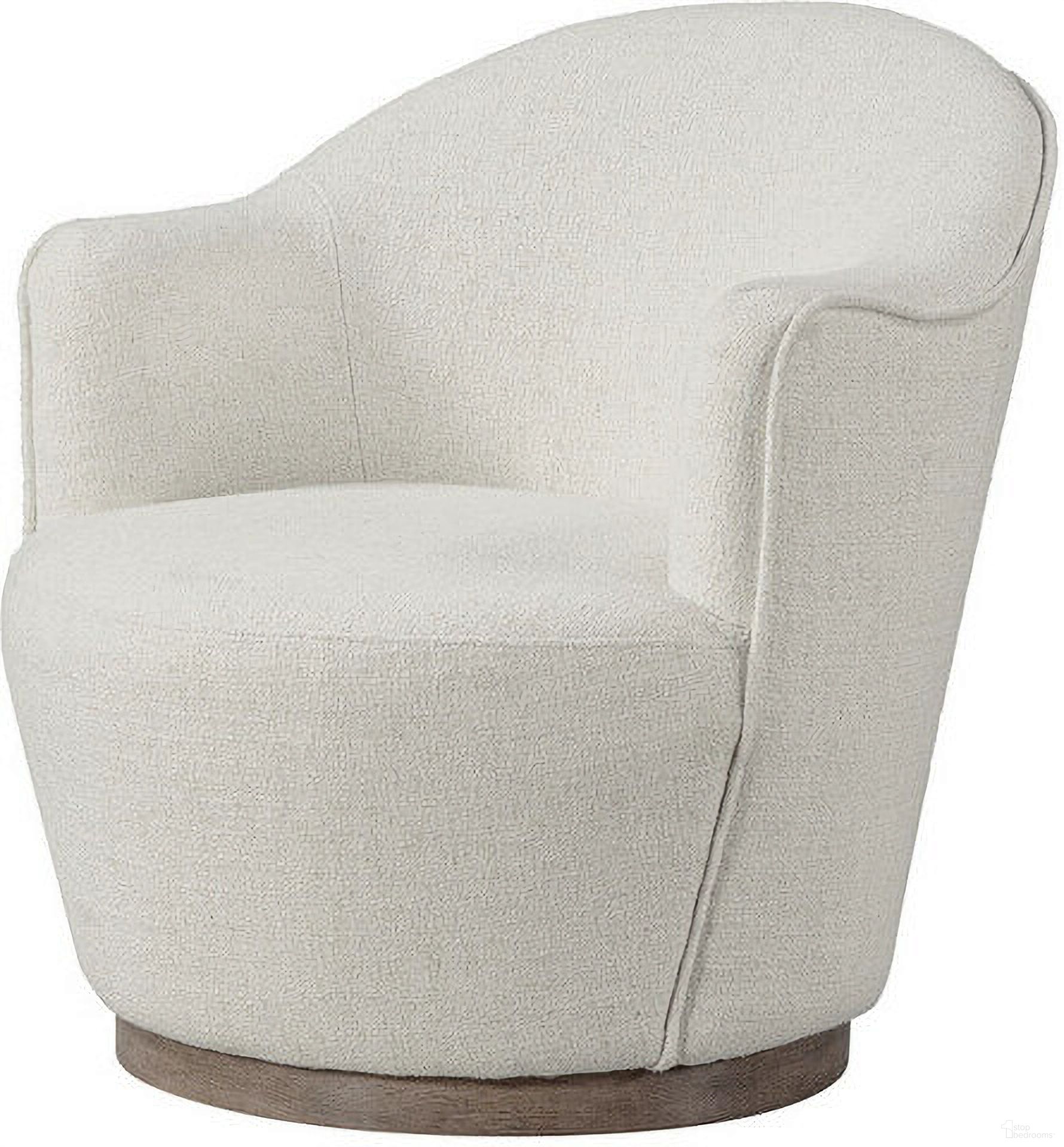 The appearance of 27 Inch Fabric Swivel Barrel Chair In Off White designed by Homeroots in the modern / contemporary interior design. This off white piece of furniture was selected by 1StopBedrooms from to add a touch of cosiness and style into your home. Sku: 554188. Material: Fabric.