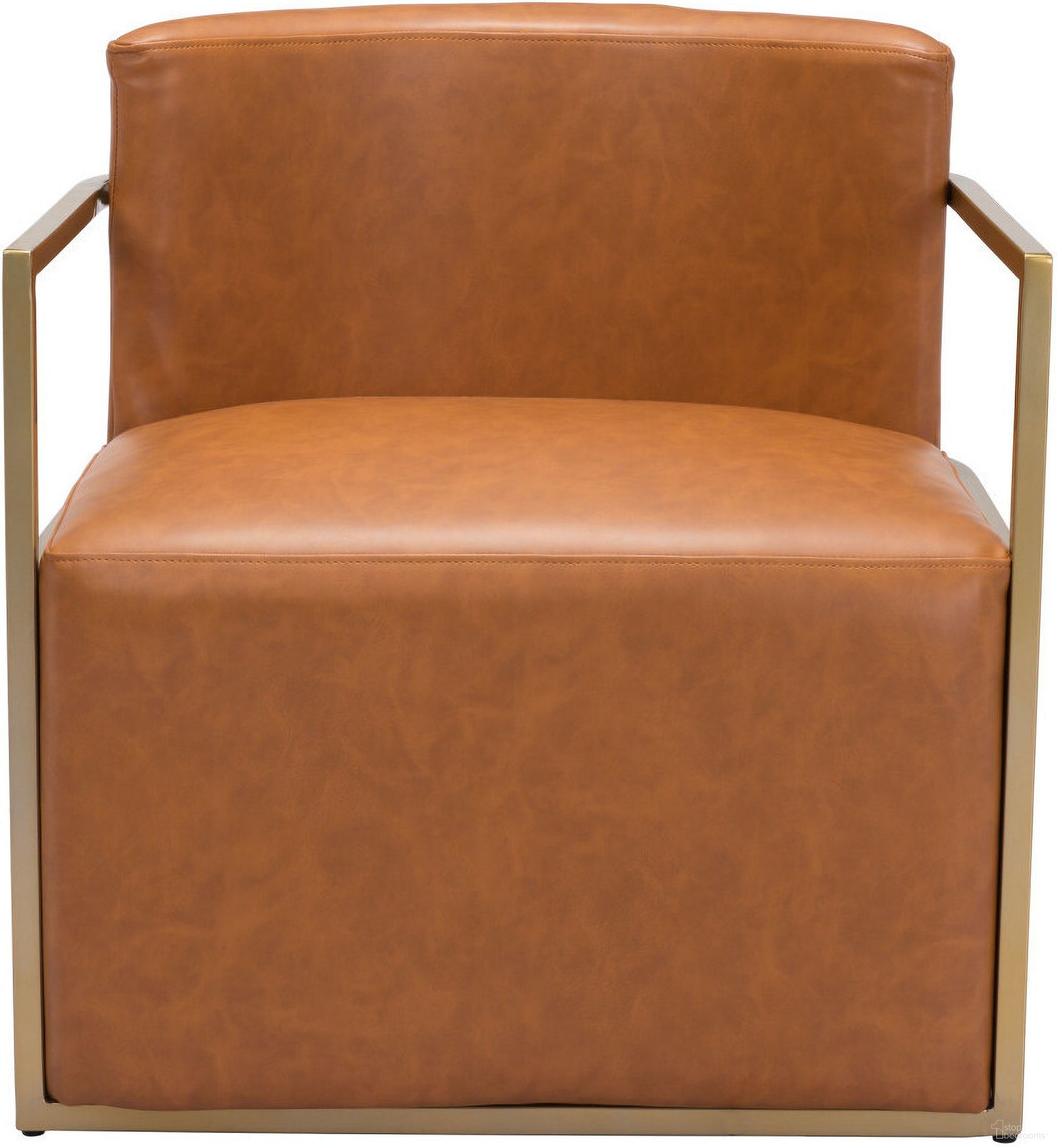 The appearance of 27 Inch Faux Leather and Faux Leather Arm Chair In Brown and Gold designed by Homeroots in the modern / contemporary interior design. This brown and gold piece of furniture  was selected by 1StopBedrooms from  to add a touch of cosiness and style into your home. Sku: 556474. Material: Faux Leather.