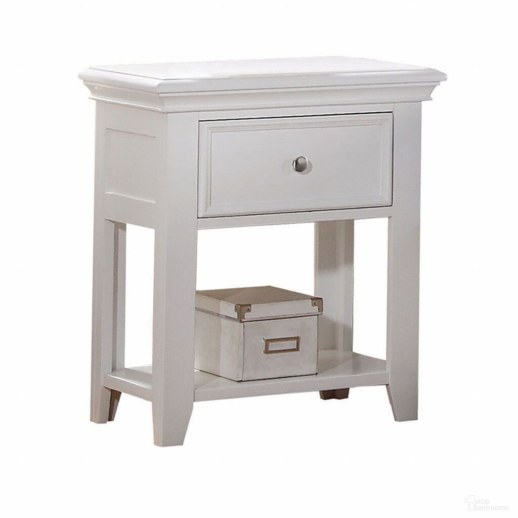 27 Inch One Drawer Nightstand In White