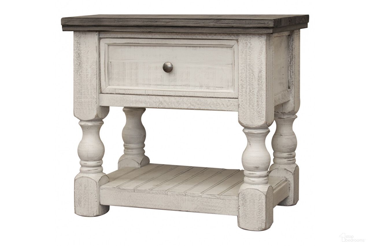 27 Inch Solid Wood One Drawer Nightstand In Ivory