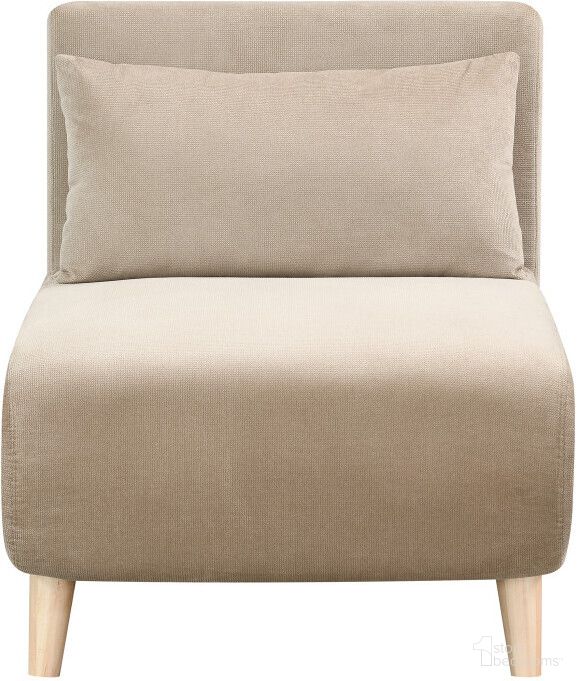 The appearance of 27 Inch Upholstered Slipper Chair and Toss Pillow In Beige and Natural designed by Homeroots in the transitional interior design. This beige and natural piece of furniture was selected by 1StopBedrooms from to add a touch of cosiness and style into your home. Sku: 526454. Material: Fabric.