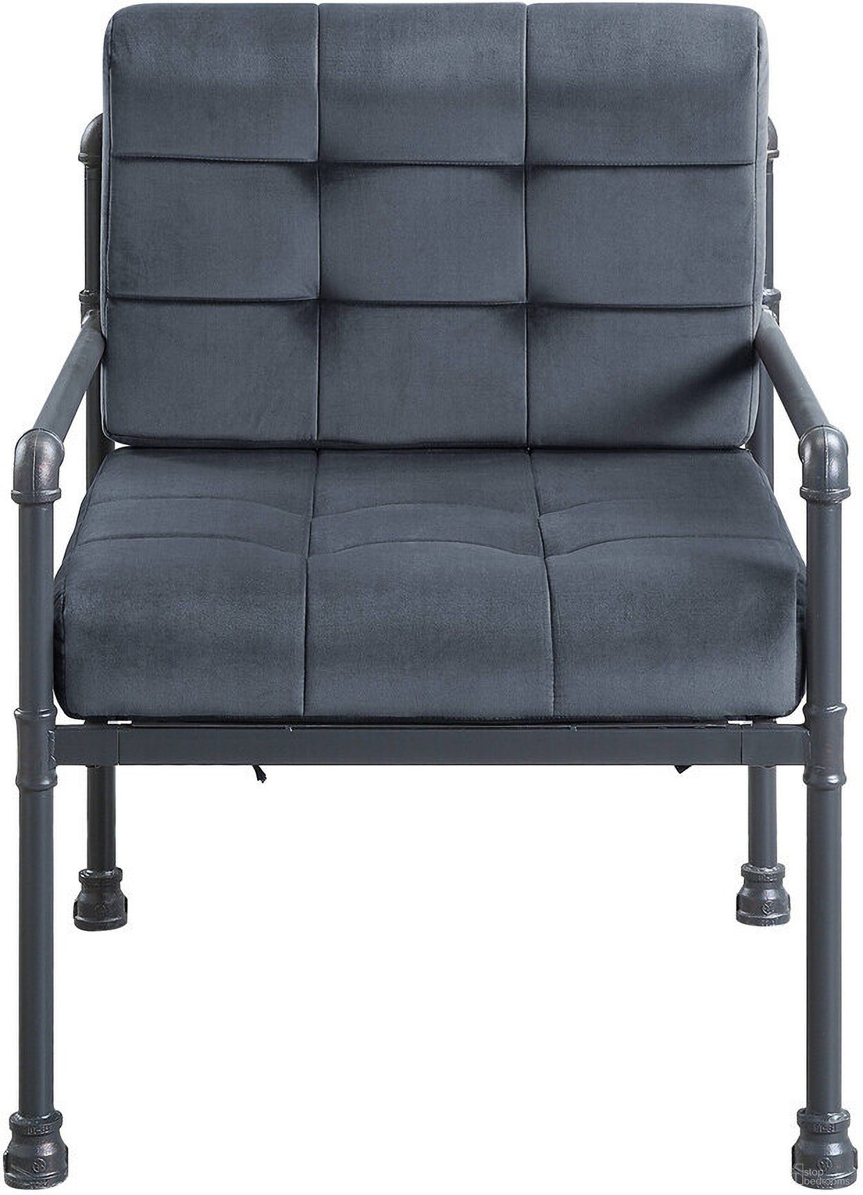The appearance of 27 Inch Velvet Arm Chair In Gray and Steel Blue designed by Homeroots in the modern / contemporary interior design. This gray/steel blue piece of furniture was selected by 1StopBedrooms from to add a touch of cosiness and style into your home. Sku: 488099. Material: Velvet.