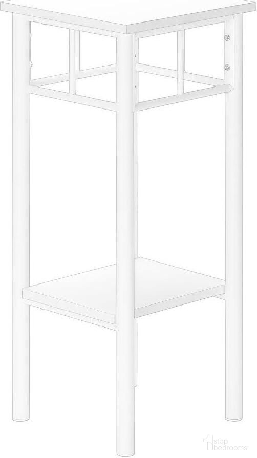 The appearance of 28 Inch Accentt Table In White Metal designed by Monarch Specialties in the modern / contemporary interior design. This white piece of furniture  was selected by 1StopBedrooms from  to add a touch of cosiness and style into your home. Sku: I 3279. Material: MDF.