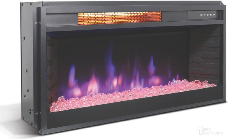 28 Inch Crystal Fireplace Insert In Black