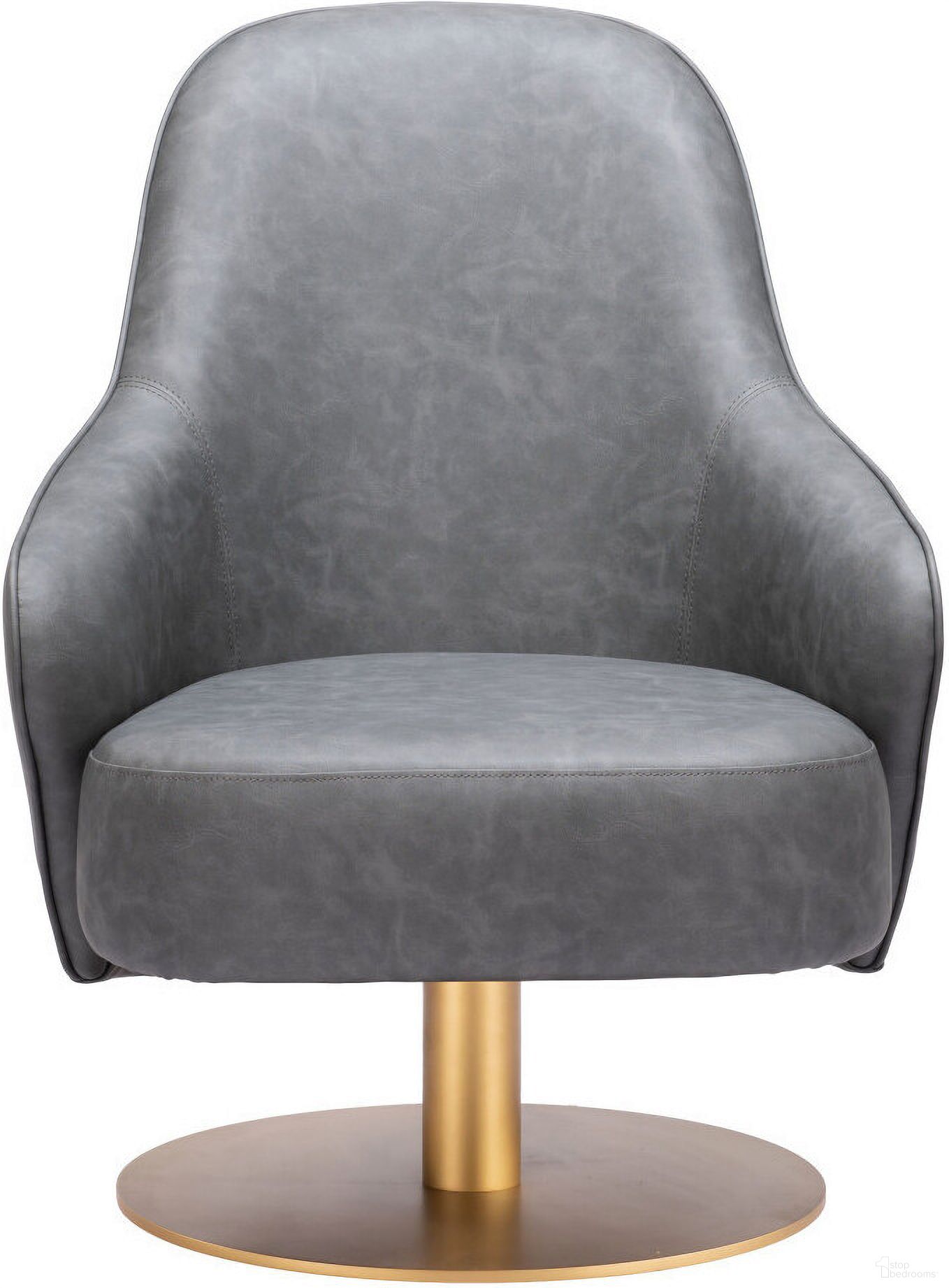 The appearance of 28 Inch Faux Leather and Faux Leather Swivel Arm Chair In Gray and Gold designed by Homeroots in the modern / contemporary interior design. This gray and gold piece of furniture was selected by 1StopBedrooms from to add a touch of cosiness and style into your home. Sku: 556467. Material: Faux Leather.