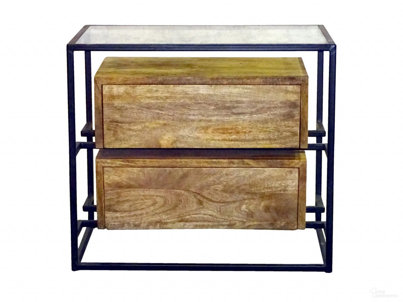 The appearance of 28 Inch Solid Wood and Glass Two Drawer Nightstand In Natural designed by Homeroots in the modern / contemporary interior design. This natural piece of furniture was selected by 1StopBedrooms from to add a touch of cosiness and style into your home. Sku: 488770. Material: Wood.