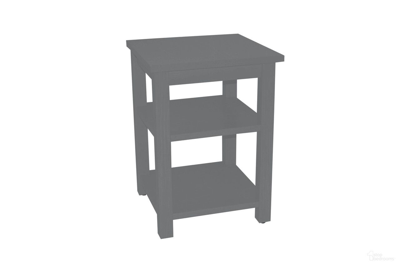 28 Inch Solid Wood Nightstand In Gray