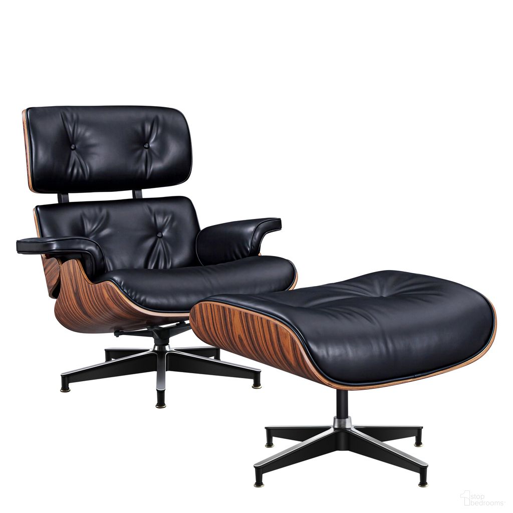 The appearance of 28 Inch Tufted Genuine Leather Lounge Chair with Ottoman In Black and Rosewood designed by Homeroots in the modern / contemporary interior design. This black and rosewood piece of furniture was selected by 1StopBedrooms from to add a touch of cosiness and style into your home. Sku: 636341. Material: Genuine Leather.