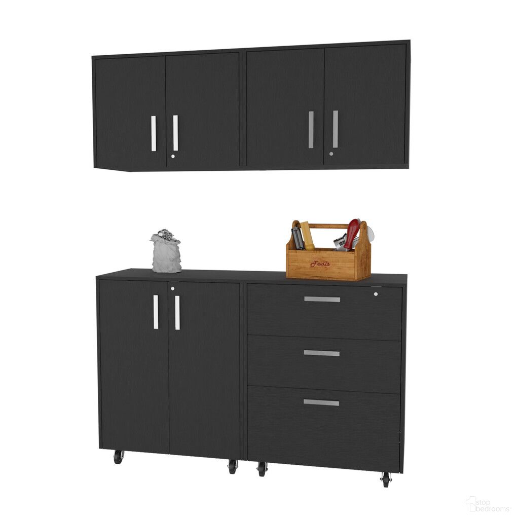 The appearance of 28 Inch Wall mounted Accent Cabinet with Six Shelves and Three Drawers In Black designed by Homeroots in the modern / contemporary interior design. This black piece of furniture was selected by 1StopBedrooms from to add a touch of cosiness and style into your home. Sku: 546372. Material: Wood.