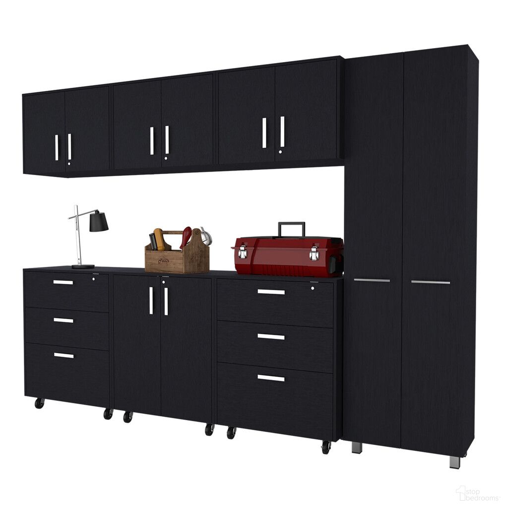 The appearance of 28 Inch Wall mounted Accent Cabinet with Twelve Shelves and Six Drawers In Black designed by Homeroots in the modern / contemporary interior design. This black piece of furniture  was selected by 1StopBedrooms from  to add a touch of cosiness and style into your home. Sku: 546376. Material: Wood.