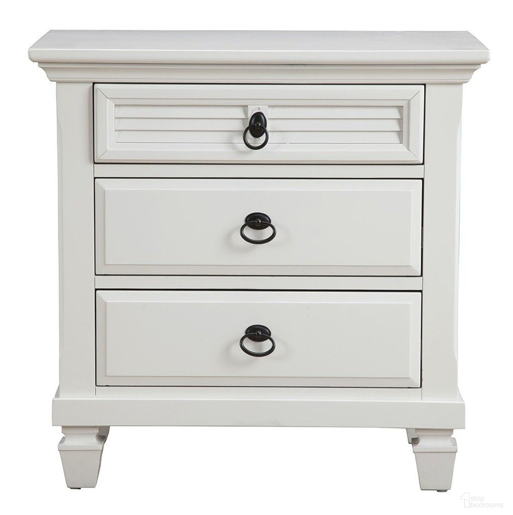 28 Inch Wood Three Drawer Nightstand In White