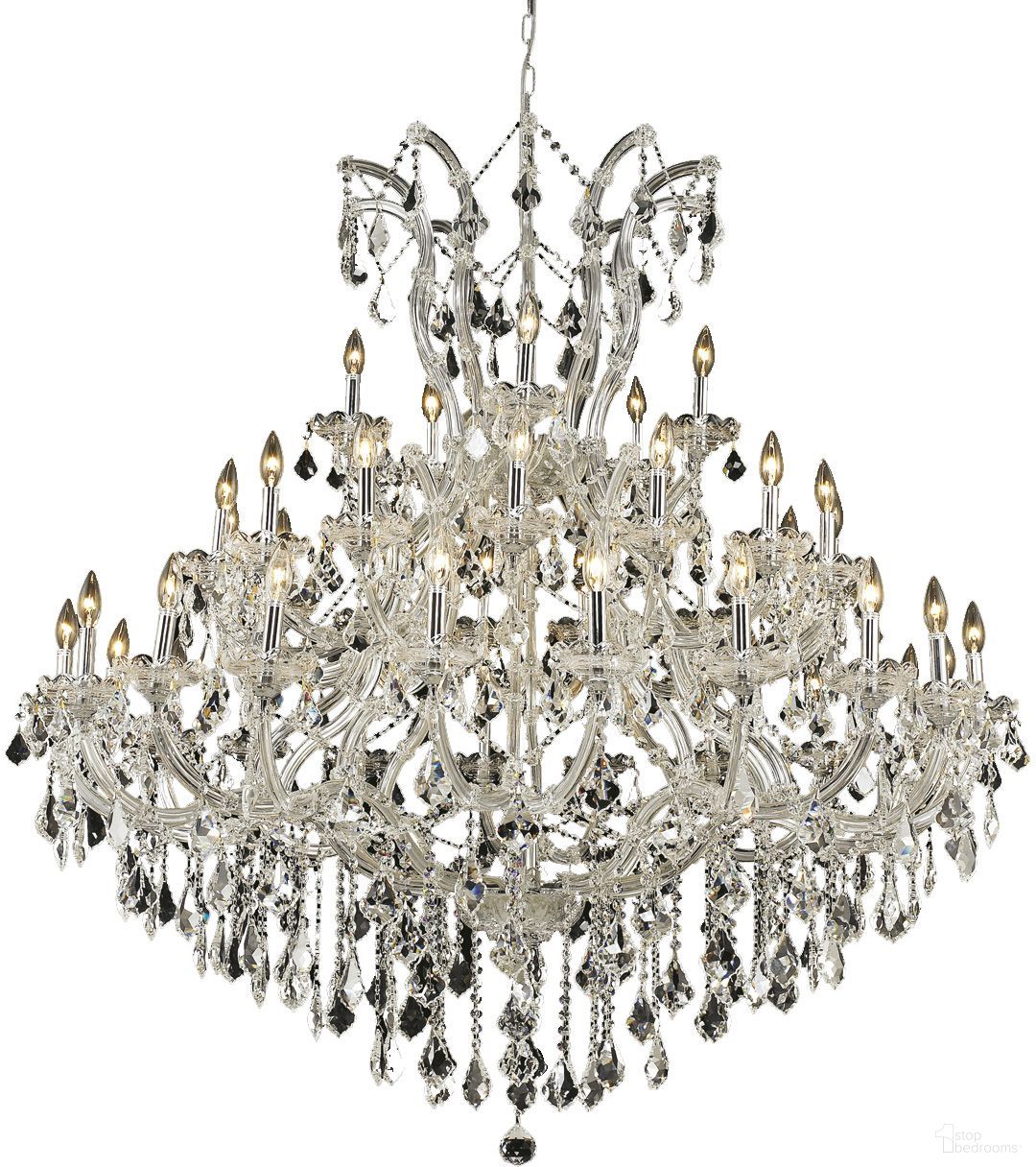 2800G52C/RC Maria Theresa 52" Chrome 41 Light Chandelier With Clear Royal Cut Crystal Trim