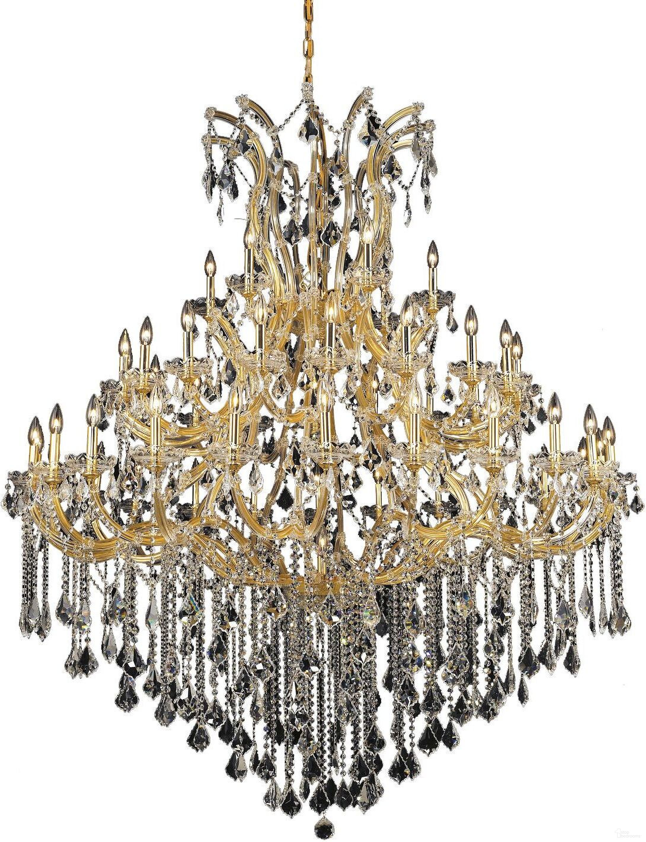 2800G60G/RC Maria Theresa 60" Gold 49 Light Chandelier With Clear Royal Cut Crystal Trim
