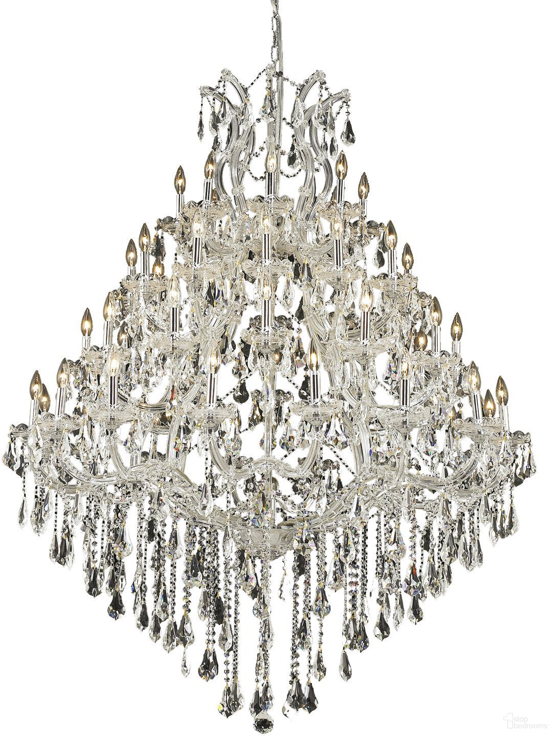 2801G46C/RC Maria Theresa 46" Chrome 49 Light Chandelier With Clear Royal Cut Crystal Trim