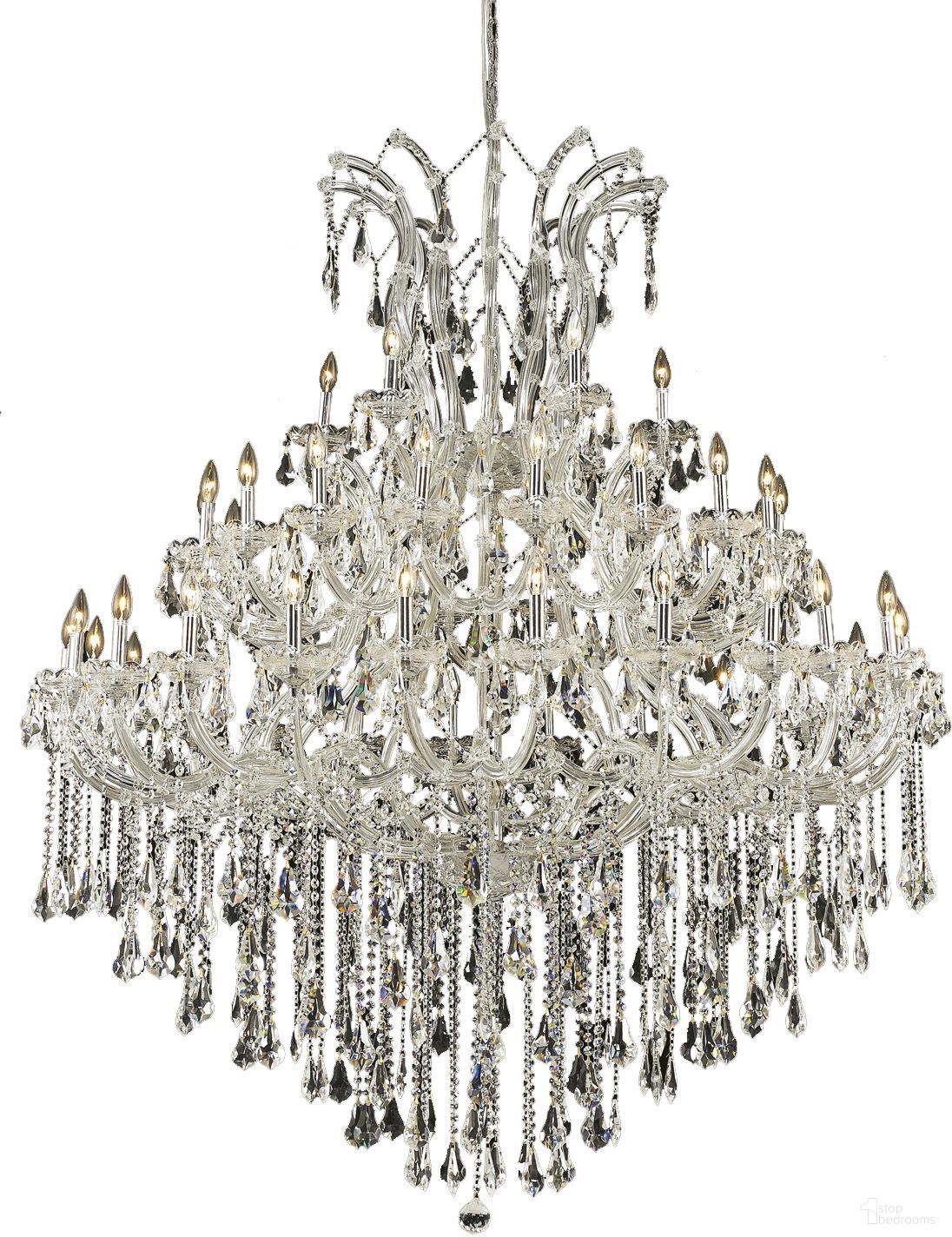 2801G60C/RC Maria Theresa 60" Chrome 49 Light Chandelier With Clear Royal Cut Crystal Trim