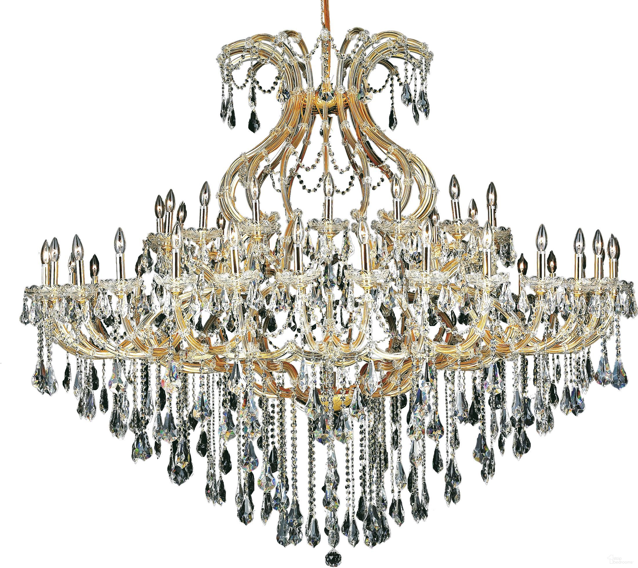2801G72G/RC Maria Theresa 72" Gold 49 Light Chandelier With Clear Royal Cut Crystal Trim