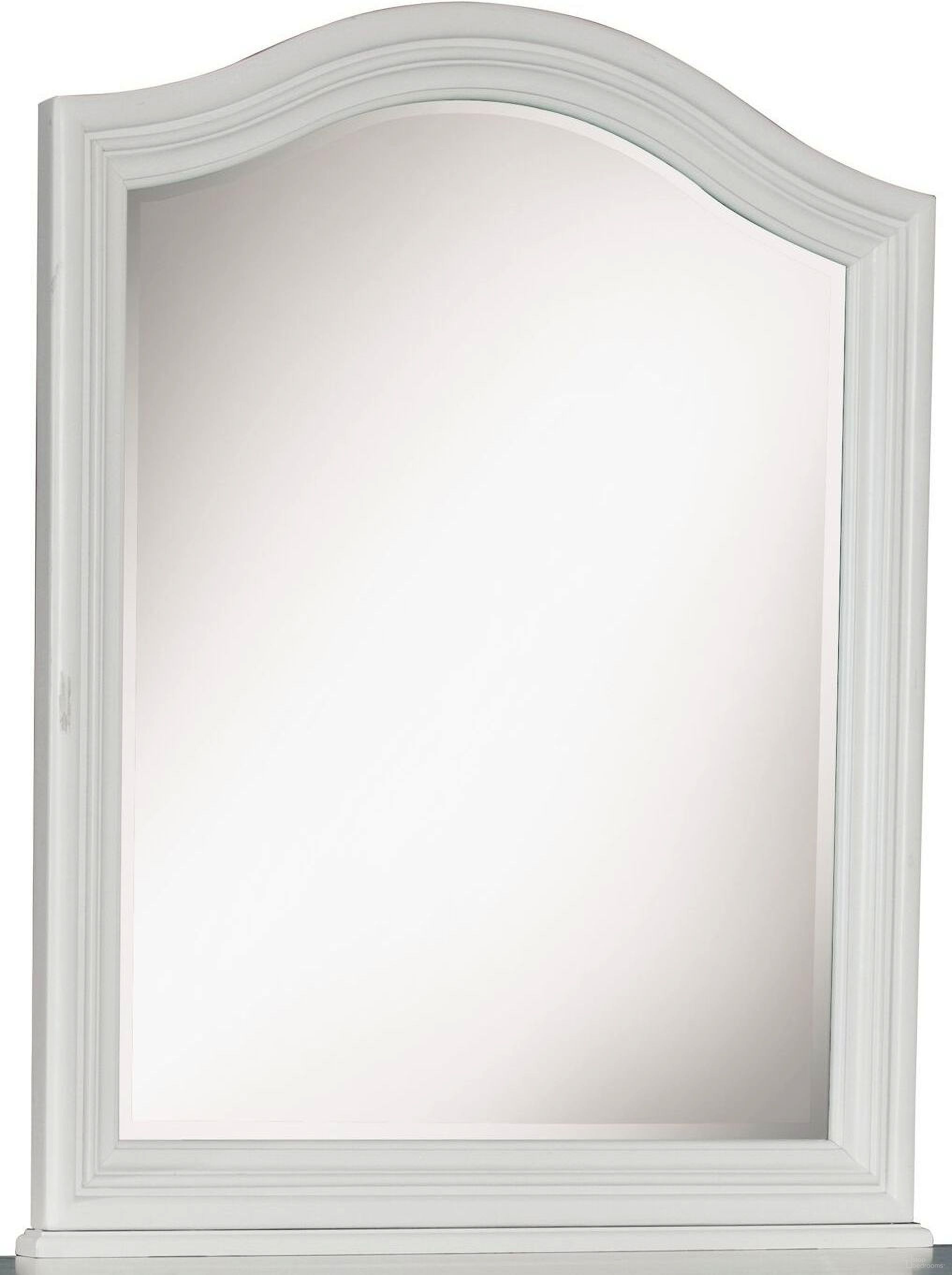 The appearance of Madison Arched Dresser Mirror designed by Legacy Classic Kids in the modern / contemporary interior design. This white piece of furniture  was selected by 1StopBedrooms from Madison Collection to add a touch of cosiness and style into your home. Sku: N2830-0100V. Material: Wood.