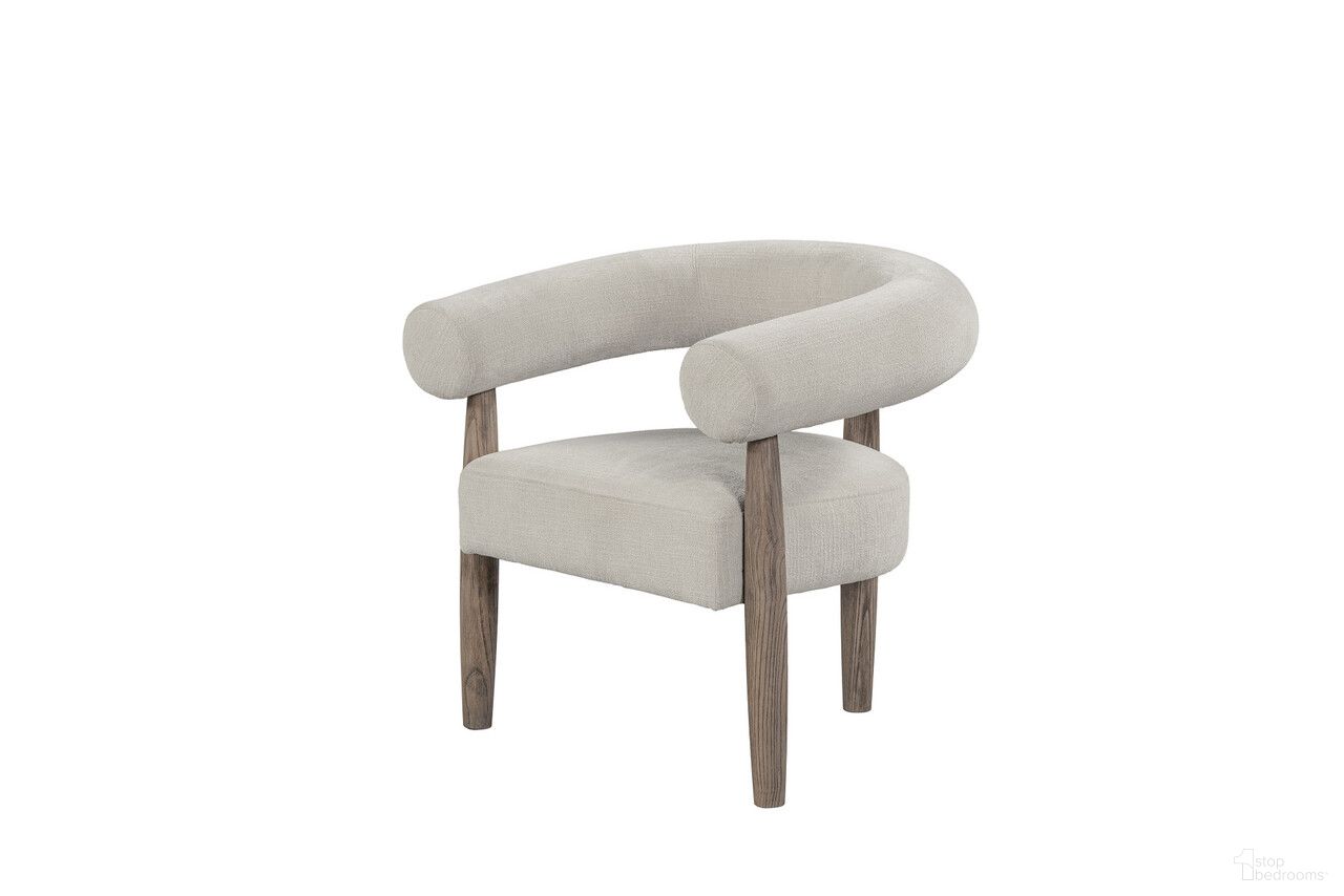 The appearance of 29 Inch Fabric and Wood Curved Arm Chair In Light Brown and Cream designed by Homeroots in the transitional interior design. This light brown and cream piece of furniture was selected by 1StopBedrooms from to add a touch of cosiness and style into your home. Sku: 554194. Material: Wood.
