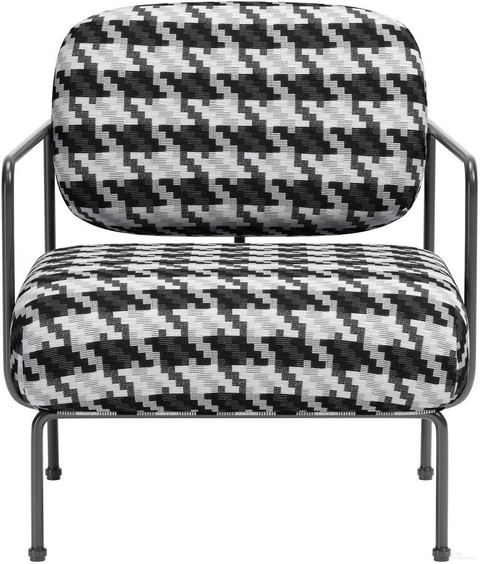 The appearance of 29 Inch Upholstered Houndstooth Arm Chair In Black and White designed by Homeroots in the modern / contemporary interior design. This black and white piece of furniture  was selected by 1StopBedrooms from  to add a touch of cosiness and style into your home. Sku: 572294. Material: Fabric.