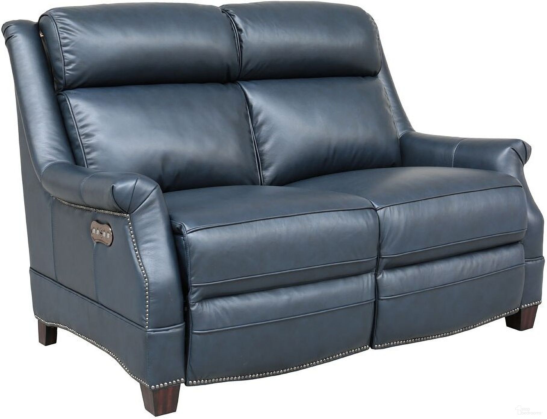 The appearance of Warrendale Power Reclining Loveseat w/ Power Headrest (Blue) designed by BarcaLounger in the traditional interior design. This blue piece of furniture was selected by 1StopBedrooms from Warrendale Collection to add a touch of cosiness and style into your home. Sku: 29PH3324570047. Material: Leather.