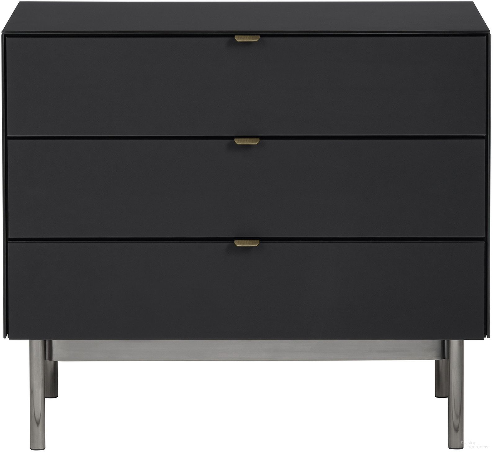 The appearance of 3 Drawer Accent Chest In Gray and Black designed by Crestview Collection in the modern / contemporary interior design. This gray and black piece of furniture was selected by 1StopBedrooms from to add a touch of cosiness and style into your home. Sku: CVFZR6195. Material: Metal.