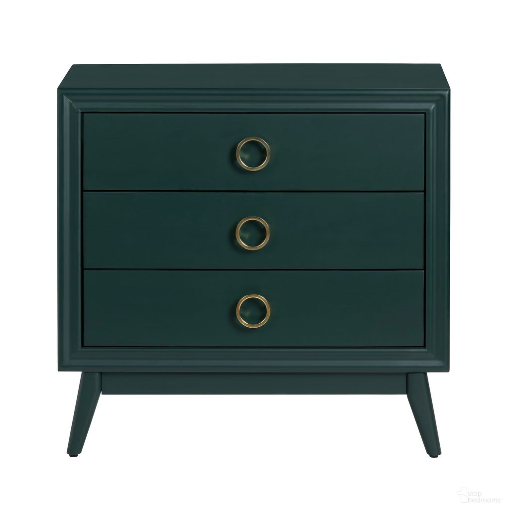 3-Drawer Emerald Accent Chest In Green
